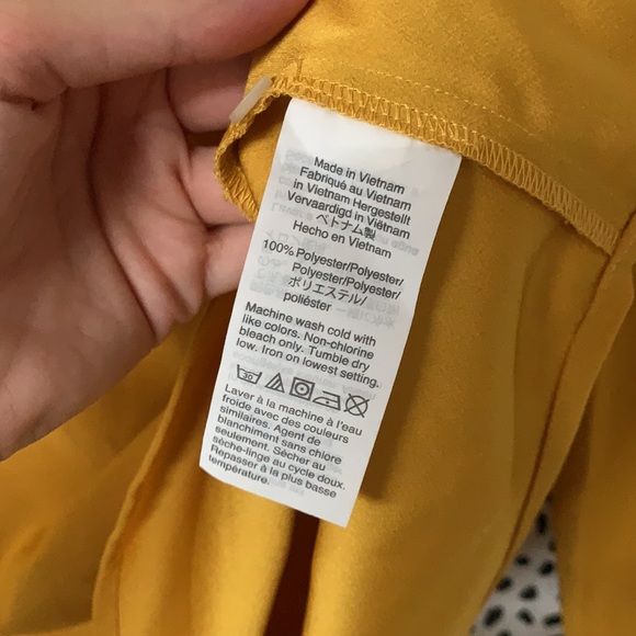 J Crew Mustard Yellow Ruffle Front Blouse - Picture 7 of 8